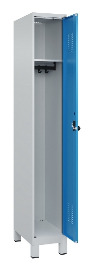 C+P Spind Evolo PLUS 049010-12 mit Füßen 1 Abt. 400mm Zylinderschloss (HxBxT) 1950x400x500mm 7035/0010