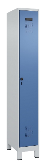 C+P Spind Evolo PLUS 049010-12 mit Füßen 1 Abt. 400mm Zylinderschloss (HxBxT) 1950x400x500mm 7035/0010