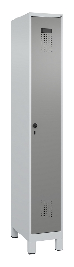 C+P Spind Evolo PLUS 049010-12 mit Füßen 1 Abt. 400mm Zylinderschloss (HxBxT) 1950x400x500mm 7035/0010