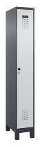 C+P Spind Evolo PLUS 049010-12 mit Füßen 1 Abt. 400mm Zylinderschloss (HxBxT) 1950x400x500mm 7035/0010