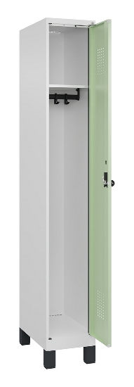 C+P Spind Evolo PLUS 049010-12 mit Füßen 1 Abt. 400mm Zylinderschloss (HxBxT) 1950x400x500mm 7035/0010