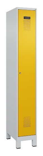 C+P Spind Evolo PLUS 049010-12 mit Füßen 1 Abt. 400mm Zylinderschloss (HxBxT) 1950x400x500mm 7035/0010