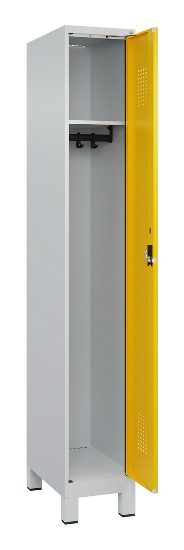 C+P Spind Evolo PLUS 049010-12 mit Füßen 1 Abt. 400mm Zylinderschloss (HxBxT) 1950x400x500mm 7035/0010