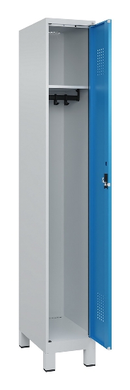 C+P Spind Evolo PLUS 049010-12 mit Füßen 1 Abt. 400mm Zylinderschloss (HxBxT) 1950x400x500mm 7035/0010