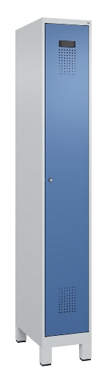 C+P Spind Evolo PLUS 049010-12 mit Füßen 1 Abt. 400mm Zylinderschloss (HxBxT) 1950x400x500mm 7035/0010