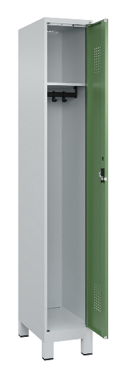 C+P Spind Evolo PLUS 049010-12 mit Füßen 1 Abt. 400mm Zylinderschloss (HxBxT) 1950x400x500mm 7035/0010