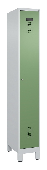 C+P Spind Evolo PLUS 049010-12 mit Füßen 1 Abt. 400mm Zylinderschloss (HxBxT) 1950x400x500mm 7035/0010