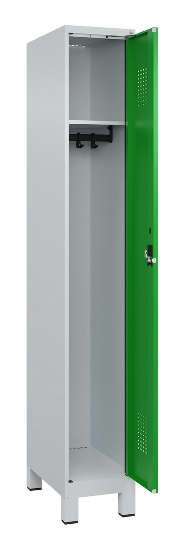 C+P Spind Evolo PLUS 049010-12 mit Füßen 1 Abt. 400mm Zylinderschloss (HxBxT) 1950x400x500mm 7035/0010