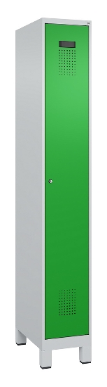 C+P Spind Evolo PLUS 049010-12 mit Füßen 1 Abt. 400mm Zylinderschloss (HxBxT) 1950x400x500mm 7035/0010