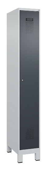 C+P Spind Evolo PLUS 049010-12 mit Füßen 1 Abt. 400mm Zylinderschloss (HxBxT) 1950x400x500mm 7035/0010