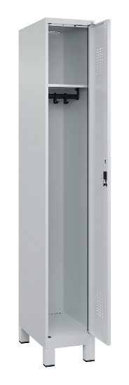 C+P Spind Evolo PLUS 049010-12 mit Füßen 1 Abt. 400mm Zylinderschloss (HxBxT) 1950x400x500mm 7035/0010