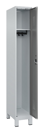 C+P Spind Evolo PLUS 049010-12 mit Füßen 1 Abt. 400mm Zylinderschloss (HxBxT) 1950x400x500mm 7035/0010
