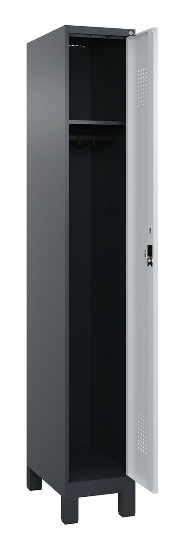 C+P Spind Evolo PLUS 049010-12 mit Füßen 1 Abt. 400mm Zylinderschloss (HxBxT) 1950x400x500mm 7035/0010