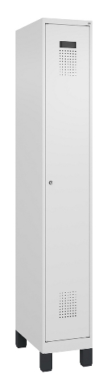 C+P Spind Evolo PLUS 049010-12 mit Füßen 1 Abt. 400mm Zylinderschloss (HxBxT) 1950x400x500mm 7035/0010