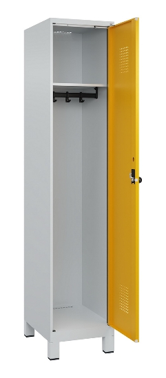 C+P Spind Evolo PLUS 049010-12 mit Füßen 1 Abt. 400mm Zylinderschloss (HxBxT) 1950x400x500mm 7035/0010