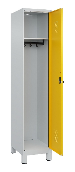 C+P Spind Evolo PLUS 049010-12 mit Füßen 1 Abt. 400mm Zylinderschloss (HxBxT) 1950x400x500mm 7035/0010