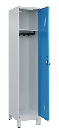 C+P Spind Evolo PLUS 049010-12 mit Füßen 1 Abt. 400mm Zylinderschloss (HxBxT) 1950x400x500mm 7035/0010