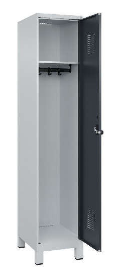 C+P Spind Evolo PLUS 049010-12 mit Füßen 1 Abt. 400mm Zylinderschloss (HxBxT) 1950x400x500mm 7035/0010