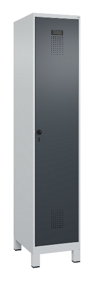 C+P Spind Evolo PLUS 049010-12 mit Füßen 1 Abt. 400mm Zylinderschloss (HxBxT) 1950x400x500mm 7035/0010