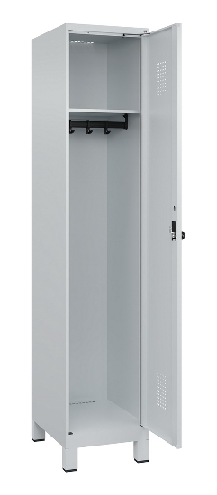 C+P Spind Evolo PLUS 049010-12 mit Füßen 1 Abt. 400mm Zylinderschloss (HxBxT) 1950x400x500mm 7035/0010