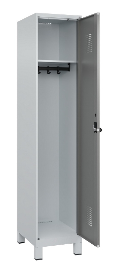 C+P Spind Evolo PLUS 049010-12 mit Füßen 1 Abt. 400mm Zylinderschloss (HxBxT) 1950x400x500mm 7035/0010
