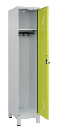 C+P Spind Evolo PLUS 049010-12 mit Füßen 1 Abt. 400mm Zylinderschloss (HxBxT) 1950x400x500mm 7035/0010