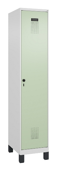 C+P Spind Evolo PLUS 049010-12 mit Füßen 1 Abt. 400mm Zylinderschloss (HxBxT) 1950x400x500mm 7035/0010