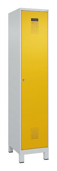 C+P Spind Evolo PLUS 049010-12 mit Füßen 1 Abt. 400mm Zylinderschloss (HxBxT) 1950x400x500mm 7035/0010