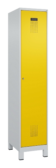 C+P Spind Evolo PLUS 049010-12 mit Füßen 1 Abt. 400mm Zylinderschloss (HxBxT) 1950x400x500mm 7035/0010