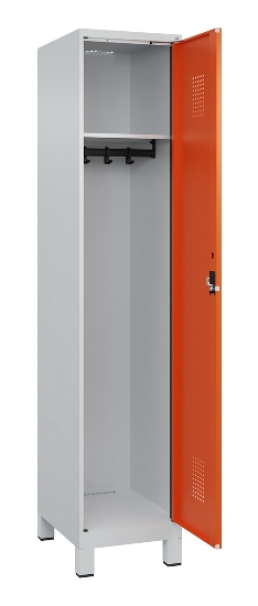 C+P Spind Evolo PLUS 049010-12 mit Füßen 1 Abt. 400mm Zylinderschloss (HxBxT) 1950x400x500mm 7035/0010