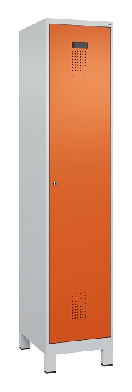 C+P Spind Evolo PLUS 049010-12 mit Füßen 1 Abt. 400mm Zylinderschloss (HxBxT) 1950x400x500mm 7035/0010