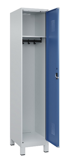 C+P Spind Evolo PLUS 049010-12 mit Füßen 1 Abt. 400mm Zylinderschloss (HxBxT) 1950x400x500mm 7035/0010