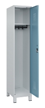 C+P Spind Evolo PLUS 049010-12 mit Füßen 1 Abt. 400mm Zylinderschloss (HxBxT) 1950x400x500mm 7035/0010
