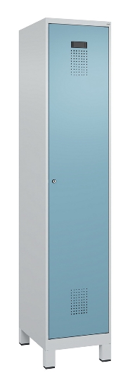 C+P Spind Evolo PLUS 049010-12 mit Füßen 1 Abt. 400mm Zylinderschloss (HxBxT) 1950x400x500mm 7035/0010
