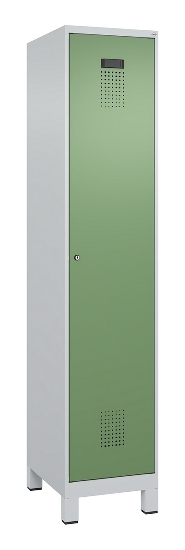 C+P Spind Evolo PLUS 049010-12 mit Füßen 1 Abt. 400mm Zylinderschloss (HxBxT) 1950x400x500mm 7035/0010