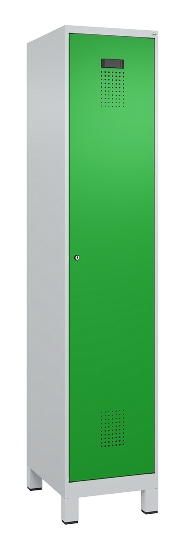 C+P Spind Evolo PLUS 049010-12 mit Füßen 1 Abt. 400mm Zylinderschloss (HxBxT) 1950x400x500mm 7035/0010