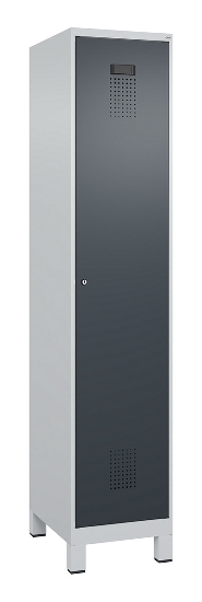 C+P Spind Evolo PLUS 049010-12 mit Füßen 1 Abt. 400mm Zylinderschloss (HxBxT) 1950x400x500mm 7035/0010