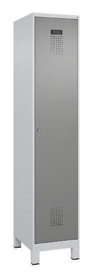 C+P Spind Evolo PLUS 049010-12 mit Füßen 1 Abt. 400mm Zylinderschloss (HxBxT) 1950x400x500mm 7035/0010