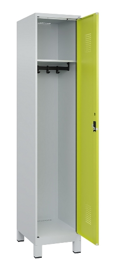 C+P Spind Evolo PLUS 049010-12 mit Füßen 1 Abt. 400mm Zylinderschloss (HxBxT) 1950x400x500mm 7035/0010