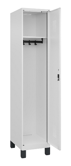 C+P Spind Evolo PLUS 049010-12 mit Füßen 1 Abt. 400mm Zylinderschloss (HxBxT) 1950x400x500mm 7035/0010