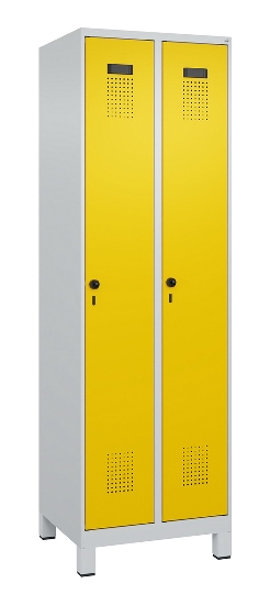 C+P Spind Evolo PLUS 049010-12 mit Füßen 1 Abt. 400mm Zylinderschloss (HxBxT) 1950x400x500mm 7035/0010