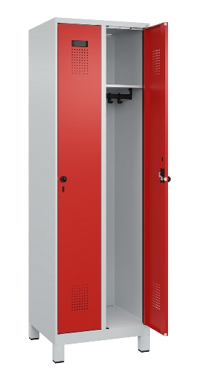 C+P Spind Evolo PLUS 049010-12 mit Füßen 1 Abt. 400mm Zylinderschloss (HxBxT) 1950x400x500mm 7035/0010