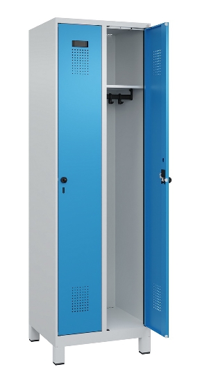 C+P Spind Evolo PLUS 049010-12 mit Füßen 1 Abt. 400mm Zylinderschloss (HxBxT) 1950x400x500mm 7035/0010