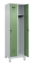C+P Spind Evolo PLUS 049010-12 mit Füßen 1 Abt. 400mm Zylinderschloss (HxBxT) 1950x400x500mm 7035/0010