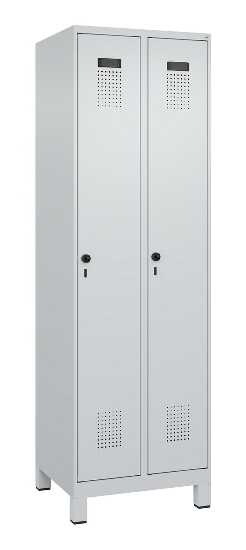 C+P Spind Evolo PLUS 049010-12 mit Füßen 1 Abt. 400mm Zylinderschloss (HxBxT) 1950x400x500mm 7035/0010