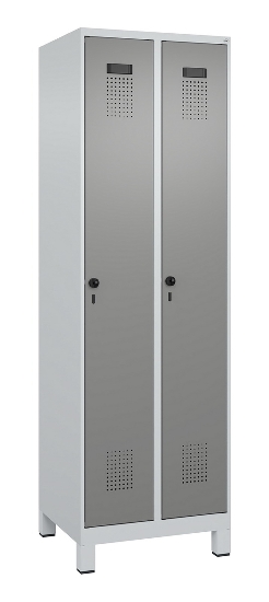 C+P Spind Evolo PLUS 049010-12 mit Füßen 1 Abt. 400mm Zylinderschloss (HxBxT) 1950x400x500mm 7035/0010