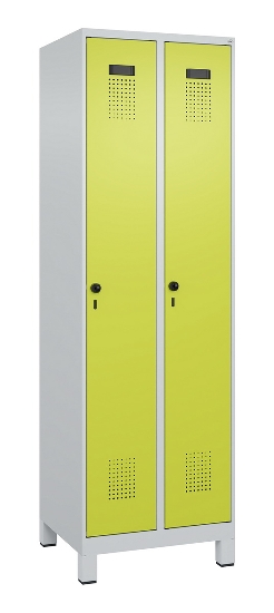 C+P Spind Evolo PLUS 049010-12 mit Füßen 1 Abt. 400mm Zylinderschloss (HxBxT) 1950x400x500mm 7035/0010