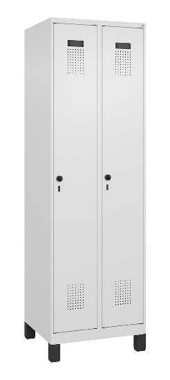 C+P Spind Evolo PLUS 049010-12 mit Füßen 1 Abt. 400mm Zylinderschloss (HxBxT) 1950x400x500mm 7035/0010
