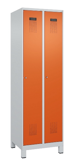 C+P Spind Evolo PLUS 049010-12 mit Füßen 1 Abt. 400mm Zylinderschloss (HxBxT) 1950x400x500mm 7035/0010