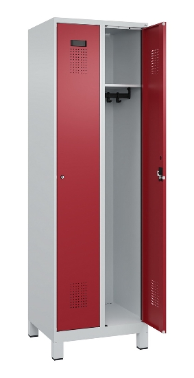 C+P Spind Evolo PLUS 049010-12 mit Füßen 1 Abt. 400mm Zylinderschloss (HxBxT) 1950x400x500mm 7035/0010
